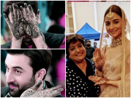 Ranbir Kapoor-Alia Bhatt Mehndi photo viral they will Will get married at 2 pm | रणबीर कपूर-आलिया भट्ट की मेहंदी की तस्वीर वायरल, जानिए शादी का मुहूर्त