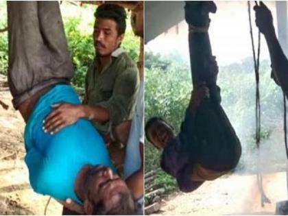 viral Video Dalit man, his friend tied upside down, tortured on suspicion of stealing goats | Video: तेलंगाना में दलित व्यक्ति और उसके दोस्त को बांधकर उल्टा लटकाया, दी गई यातनाएं, दोनों पर बकरी चोरी का आरोप
