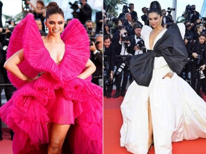 Deepika Padukone Cannes Film Festival 2019 outfit review, comparison with Cannes 2018 red carpet look | Cannes Film Festival में दीपिका पादुकोण के बीते और इस साल के ऑउटफिट की 5 कॉमन बातें आपने नहीं जानी होंगी, अभी देखें