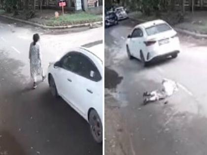delhi speedy car crashed haryana gurugram woman cctv footage case filed | हरियाणा: तेज रफ्तार कार ने बुजुर्ग महिला को पहले मारी टक्कर फिर कुचलकर मौके से हुआ फरार, घटना का वीडियो आया सामने