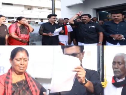 Delimitation Bill 2026 Stalin challenged Centre by burning copy of Delimitation Bill watch video of protest | Delimitation Bill 2026: स्टालिन ने परिसीमन विधेयक की प्रति जलाकर केंद्र को ललकारा, देखें विरोध का यह तीखा वीडियो Delimitation Bill 2026 Stalin challenged Centre by burning copy of Delimitation Bill watch video of protest | Delimitation Bill 2026: स्टालिन ने परिसीमन विधेयक की प्रति जलाकर केंद्र को ललकारा, देखें विरोध का यह तीखा वीडियो