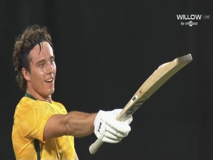 Dewald Brevis creates history, slams fastest century against Australia in T20Is | Dewald Brevis: डेवाल्ड ब्रेविस ने रचा इतिहास, टी20 अंतरराष्ट्रीय में ऑस्ट्रेलिया के खिलाफ सबसे तेज शतक जड़ा