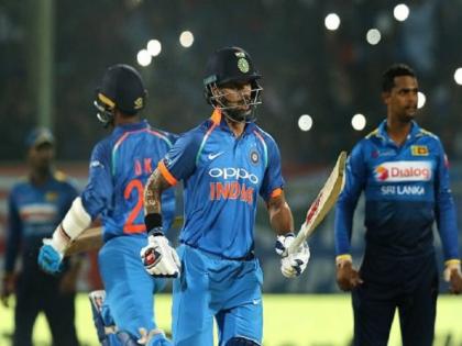 shikhar dhawan century india beat sri lanka by 8 wickets in 3rd odi wins series | Ind Vs SL: कुलदीप-युजवेंद्र की फिरकी के बाद धवन का शतक, भारत का सीरीज पर कब्जा