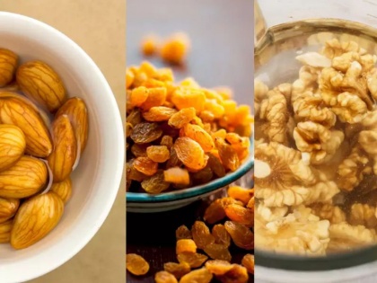 Health benefits of soak almonds, walnuts and raisins in Hindi: 10 amazing health benefits of eating soaked nuts during coronavirus pandemic | कोरोना काल में सुबह खाली पेट खाएं भीगे बादाम, अखरोट और किशमिश, कमजोरी, खून की कमी से मिलेगा छुटकारा