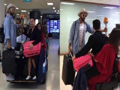 tiger shroff and disha patani spotted airport | एयरपोर्ट पर टाइगर श्रॉफ ने दिशा पाटनी के साथ की ऐसी हरकत, देख रणवीर सिंह भी शर्माए