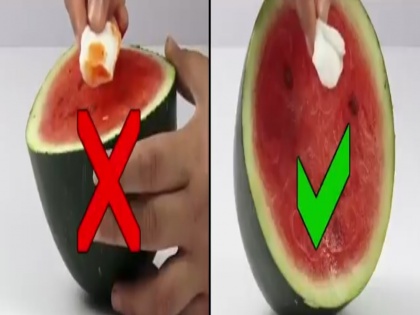 does every red looking watermelon contain dangerous chemical Identify right fruit in this way fssai video | देखें वीडियो: क्या हर लाल दिखने वाले तरबूज में होता है खतरनाक केमिकल? चुटकियों में ऐसे करें सही फल की पहचान, जानें नुकसान