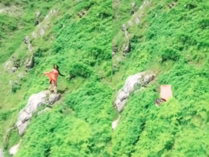 Viral Video playing with lives just to make a reel Chamba Himachal Pradesh | Viral Video: रील बनाने के चक्कर में हुआ मौत से सामना, जान जाते-जाते बची, पहाड़ से फिसला लड़की का पैर और..., देखिए