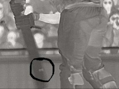 हॉटस्पॉट पर दिखा मिशेल के बल्ले पर लगी थी गेंद (Twitter)