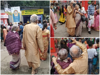 West Bengal older couple hold hands and click selfie picture goes viral on internet | 'हाथ में हाथ और साथ में सेल्फी', इस बुजुर्ग कपल की तस्वीर ने जीता इंटरनेट पर सबका दिल 