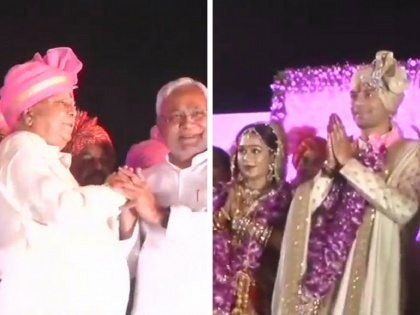 Bihar: CM Nitish Kumar at the wedding ceremony of Tej Pratap Yadav with Aishwarya in Patna | तेजप्रताप और ऐश्वर्या राय ने एक-दूसरे को पहनाई जयमाल, आशीर्वाद देने पहुंचे सीएम नीतीश कुमार