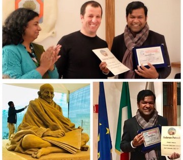 Sudarshan Patnaik created history, first Indian to receive 'Italian Golden Sand Art Award' | सुदर्शन पटनायक ने रचा इतिहास, ‘इटैलियन गोल्डन सैंड आर्ट अवार्ड’ पाने वाले पहले भारतीय