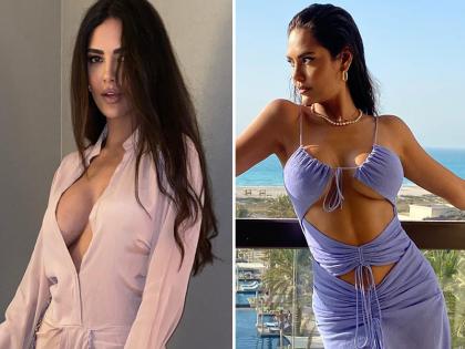 Esha Gupta gives hot posses in blue revealing dress, see pics