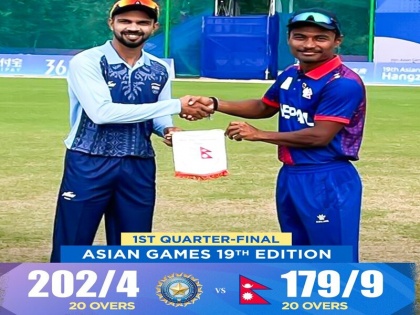 Asian games India defeated Nepal by 23 runs in cricket Yashasvi scored a century | Asian games: क्रिकेट में भारत ने नेपाल को 23 रन से हराया, यशस्वी ने बनाया शतक, आवेश और रवि बिश्नोई ने झटके 3-3 विकेट