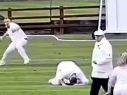 Funny fielding seen in Club cricket in england, video goes viral, Stuart Broad sarcastically calls it World Class | इंग्लैंड क्लब क्रिकेट में 'मजेदार' फील्डिंग का नजारा, फील्डर ने साथी खिलाड़ी को मारा थ्रो, वीडियो वायरल