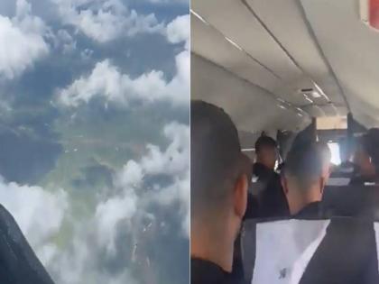 Flight Door Opens Mid-Air In Brazil travellers making video went viral | Video: बिना दरवाजा के आसमान में उड़ता रहा प्लेन और यात्री बना रहे थे वीडियो, क्लिप देख इंटरनेट यूजर ने कहा- "वाह...क्या नजारा है" Flight Door Opens Mid-Air In Brazil travellers making video went viral | Video: बिना दरवाजा के आसमान में उड़ता रहा प्लेन और यात्री बना रहे थे वीडियो, क्लिप देख इंटरनेट यूजर ने कहा- "वाह...क्या नजारा है"