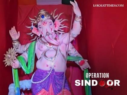 Ganesh Chaturthi 2025 live 32 feet tall Ganpati idol Sudarshan Chakra air-defense shield bowl of vermilion watch grand video viral see | गणेश चतुर्थीः 32 फुट ऊंची गणपति की मूर्ति, सुदर्शन चक्र, वायु-रक्षा कवच और सिंदूर का कटोरा, देखिए भव्य वीडियो