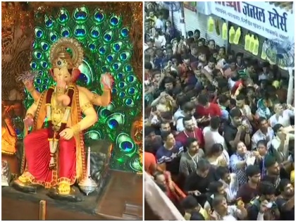 Ganesh Chaturthi 2018: Devotees throng Ganesha Idol at Lalbaughcha Raja mumbai | गणेश चतुर्थी 2018: लालबागचा राजा की स्थापना में उमड़े भक्त