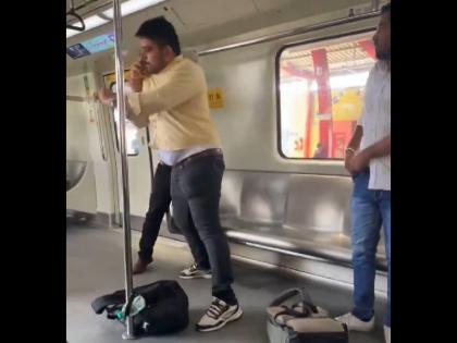 Ghaziabad Metro Fight Video viral 2 Men Beat Each Other Up Over Seat Inside Coach | गाजियाबाद मेट्रो में सीट को लेकर घमासान, जमकर चलाए एक-दूसरे पर लात-घूंसे; वीडियो वायरल