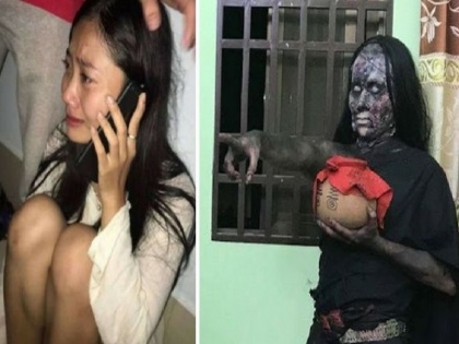 Cambodian Actress Allegedly Gets shoot Possessed By A Spirit While Playing Ghost For A Horror Film, video viral | जब हॉरर फिल्म में भूत की एक्टिंग करते वक्त सच में एक्ट्रेस के अंदर घुस गई आत्मा, देखें वीडियो