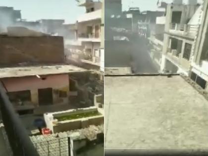 Uttar Pradesh Atiq Ahmed lawyer Dayashankar Mishra's house Crude bomb hurled in Gobar gali area in Prayagraj no casualties, watch video | अतीक अहमद के वकील दयाशंकर मिश्रा के घर के पास देसी बम फेंका, कोई हताहत नहीं, देखें वीडियो