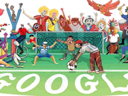 Google doodle celebrates Day 1 and diverse cultures of Fifa World Cup 2018 | गूगल डूडल के साथ कुछ यूं मना रहा है फीफा वर्ल्ड कप 2018 के पहले दिन का जश्न