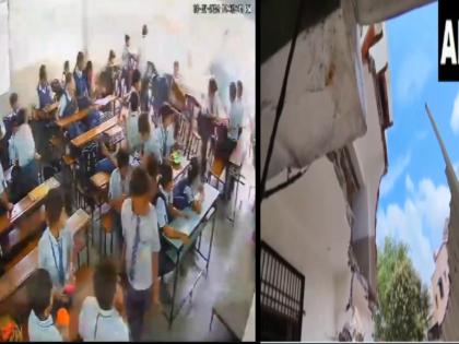 Watch Classroom full of students, children having lunch Suddenly the classroom wall fell in Vadodara Gujarat | Watch: छात्रों से भरा क्लासरूम, लंच कर रहे बच्चे; अचानक गिरी क्लास की दीवार... Watch Classroom full of students, children having lunch Suddenly the classroom wall fell in Vadodara Gujarat | Watch: छात्रों से भरा क्लासरूम, लंच कर रहे बच्चे; अचानक गिरी क्लास की दीवार...