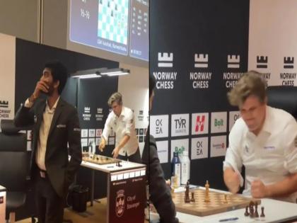 Norway Chess: Gukesh beats Magnus Carlsen for first time in classical game, World No.1 slams table | Norway Chess: गुकेश ने क्लासिकल गेम में पहली बार मैग्नस कार्लसन को दी मात, अपनी हार से बौखलाया पांच बार का विश्व चैंपियन | WATCH Norway Chess: Gukesh beats Magnus Carlsen for first time in classical game, World No.1 slams table | Norway Chess: गुकेश ने क्लासिकल गेम में पहली बार मैग्नस कार्लसन को दी मात, अपनी हार से बौखलाया पांच बार का विश्व चैंपियन | WATCH