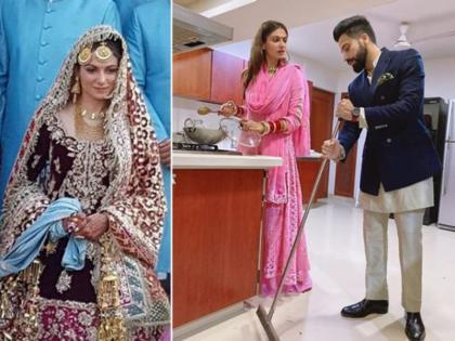 After a week of marriage, Gurdas Maan's daughter-in-law got her husband swept! | शादी के हफ्ते भर बाद ही गुरदास मान की बहू ने पति से लगवाई झाडू! After a week of marriage, Gurdas Maan's daughter-in-law got her husband swept! | शादी के हफ्ते भर बाद ही गुरदास मान की बहू ने पति से लगवाई झाडू!
