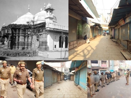 Gyanvapi controversy: Restrictions in Muslim areas in protest against the puja held in the basement of Gyanvapi Mosque, deployment of heavy police force at every nook and corner | Gyanvapi Controversy: ज्ञानवापी मस्जिद के तहखाने में हुई पूजा के विरोध में मुस्लिम इलाकों में बंदी, चप्पे-चप्पे पर भारी पुलिस बल की तैनाती