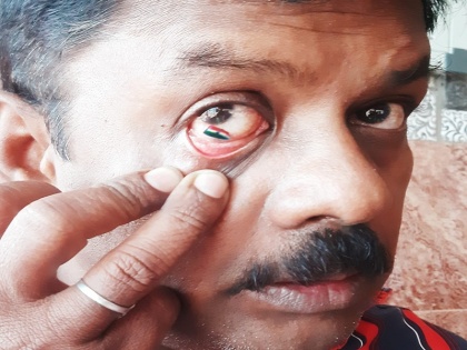 Har Ghar Tiranga 52-year-old Tamil Nadu artist UMT Raja painted the tricolor in iris pictures went viral miniature K Karunanidhi covid19 | Har Ghar Tiranga: 52 वर्षीय तमिलनाडु के कलाकार ने आंख की पुतली में पेंट किया तिरंगा, तस्वीरें हुई वायरल