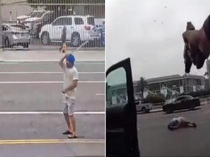 US: Indian-Origin Man Wields Machete In Middle Of Road In Los Angeles; Shot Dead By Police - Dramatic Video | VIDEO: लॉस एंजिल्स में भारतीय मूल के व्यक्ति ने बीच सड़क पर लहराया हथियार, पुलिस की गोली से मारा गया