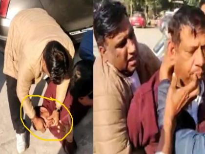 haryana faridabad Bribe sub-inspector mahendra pal swallows 4000 rupees watching vigilance team officials video | वीडियो: रिश्वत लिए हुए सब इंस्पेक्टर ने विजिलेंस टीम को देखते हुए निगल लिए 4 हजार रुपए, आधिकारियों ने पटक कर पुलिस वाले से पैसे निकालने की कोशिश की