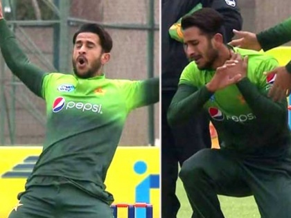 Hasan Ali celebration goes terribly wrong resulted in pain in his neck, watch Video | पाकिस्तानी तेज गेंदबाज हसन अली को जश्न मनाना पड़ा भारी, गर्दन में लगी चोट, देखें वीडियो