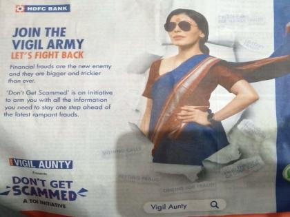 HDFC Bank faces criticism for ‘Vigil Aunty’ ad, netizens call it ‘anti-Hindu’ | 'विजिल आंटी' विज्ञापन के लिए एचडीएफसी पर बरसे यूजर्स, बैंक को बताया 'एंटी हिन्दू' HDFC Bank faces criticism for ‘Vigil Aunty’ ad, netizens call it ‘anti-Hindu’ | 'विजिल आंटी' विज्ञापन के लिए एचडीएफसी पर बरसे यूजर्स, बैंक को बताया 'एंटी हिन्दू'