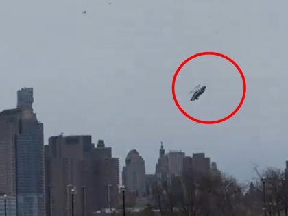 New York Helicopter crashes into Hudson River 6 people including pilot killed video surfaces | New York: क्रैश होकर हडसन नदी में गिरा हेलीकॉप्टर, पायलट समेत 6 लोगों की मौत; सामने आया वीडियो