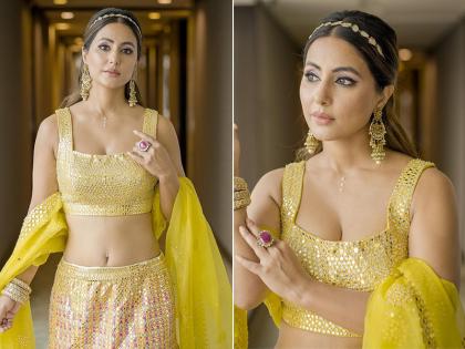 Hina Khan ने रैंप पर दिखाया ग्लैमरस अंदाज, येलो लहंगे में बिखेरा जलवा, देखें तस्वीरें