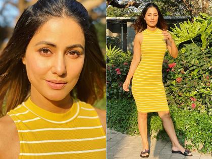 Coronavirus के खतरे से बेखौफ हिना खान ने येलो ड्रेस में शेयर की स्टाइलिश तस्वीरें