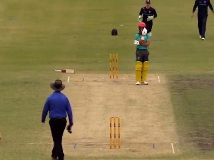 Australian Batsman's comical hit-wicket dismissal | Video: अजीबो-गरीब तरीके से हिट विकेट हुआ ये ऑस्ट्रेलियाई बल्लेबाज, अंपायर भी रह गए हैरान