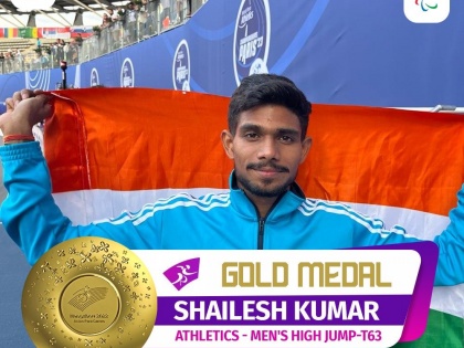 Asian Para Games 2023: India's first gold Shailesh wins in high jump Prachi Yadav won silver | Asian Para Games 2023: भारत की झोली में आया पहला स्वर्ण, शैलेश ने हाई जम्प में मारी बाजी
