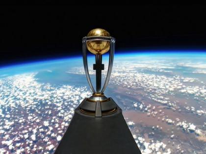 ODI World Cup 2023 icc Trophy Tour 120000 feet above earth launched in spectacular fashion Countdown to cricket’s greatest spectacle see video | आईसीसी ट्रॉफी को पहली बार धरती से 120000 फीट ऊपर छोड़ा गया और नरेंद्र मोदी क्रिकेट स्टेडियम में उतरी, देखें वीडियो