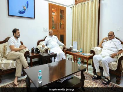 Sharad Pawar Meets Mallikarjun Kharge, Rahul Gandhi, Focus On INDIA Bloc's Next Plan | इंडिया ब्लॉक की अगली योजना पर चर्चा के लिए शरद पवार ने मल्लिकार्जुन खड़गे, राहुल गांधी से मुलाकात की