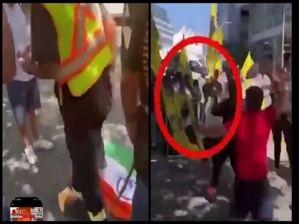 Indian man thrashed attacked with shoes Khalistani supporters stopping insult tricolor Canada | VIDEO: कनाडा में तिरंगे के अपमान को रोकने पर भारतीय शख्स की खालिस्तानी समर्थकों ने की पिटाई, जूतों से किया हमला