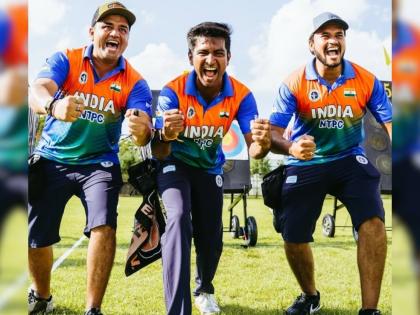 Indian men's compound archery team creates history winning first gold medal World Championships thrilling 235-233 win over France | फ्रांस पर 235-233 से रोमांचक जीत, विश्व चैंपियनशिप में पहला स्वर्ण पदक, भारतीय पुरुष कंपाउंड तीरंदाजी टीम ने रचा इतिहास Indian men's compound archery team creates history winning first gold medal World Championships thrilling 235-233 win over France | फ्रांस पर 235-233 से रोमांचक जीत, विश्व चैंपियनशिप में पहला स्वर्ण पदक, भारतीय पुरुष कंपाउंड तीरंदाजी टीम ने रचा इतिहास