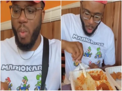 nigerian man tastes indian food for the first time at us eatery his reaction is now goes viral on social media | नाइजीरिया के इस शख्स ने में पहली बार चखा भारतीय व्यजनों का स्वाद, ऐसा आया रिएक्शन , वीडियो वायरल