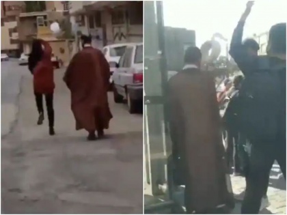 Iran clerics turban throw by citizen many videos went viral hijab protest | ईरान: रास्ते में चल रहे मौलवियों की उतारी गई पगड़ी, घटना के कई वीडियो सोशल मीडिया पर वायरल