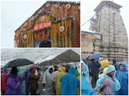 It is raining and snowing in Uttarakhand Kedarnath Dham since morning police appeals to pilgrims watch video | उत्तराखंड: केदारनाथ धाम में सुबह से हो रही है बारिश और बर्फबारी, पुलिस ने तीर्थयात्रियों से की यह अपील, देखें वीडियो