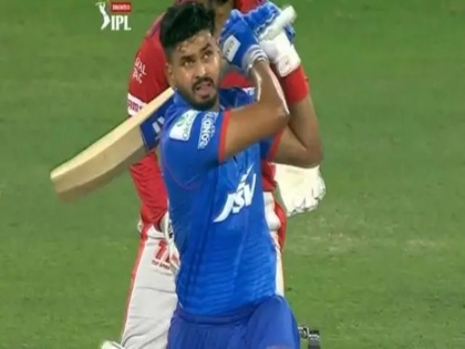 IPL 2020 Delhi Capital Captain Shreyas Iyer humongous sixes Against KXIP | IPL 2020: पंजाब के खिलाफ श्रेयस अय्यर ने मारा ऐसा छक्का, स्टेडियम में गुम हो गई गेंद, और फिर...