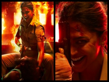Singham Again Rohit's lady Singham Deepika came in a dangerous attitude, fans happy with her killer smile | Singham Again: खतरनाक तेवर में आई रोहित की लेडी सिंघम दीपिका, किलर स्माइल से फैंस हुए घायल