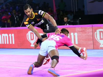 Pro Kabaddi League 2019: Telugu Titans beat Jaipur Pink Panthers by 51-31 | PKL: सिद्धार्थ देसाई ने अकेले बनाए 22 अंक, अंक तालिका में 11वें नंबर पर मौजूद तेलुगू टाइटंस ने जयपुर को हराया Pro Kabaddi League 2019: Telugu Titans beat Jaipur Pink Panthers by 51-31 | PKL: सिद्धार्थ देसाई ने अकेले बनाए 22 अंक, अंक तालिका में 11वें नंबर पर मौजूद तेलुगू टाइटंस ने जयपुर को हराया