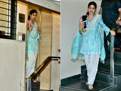 धड़क गर्ल जाह्नवी कपूर सूट सलवार में आईं नजर, देखें तस्वीरें